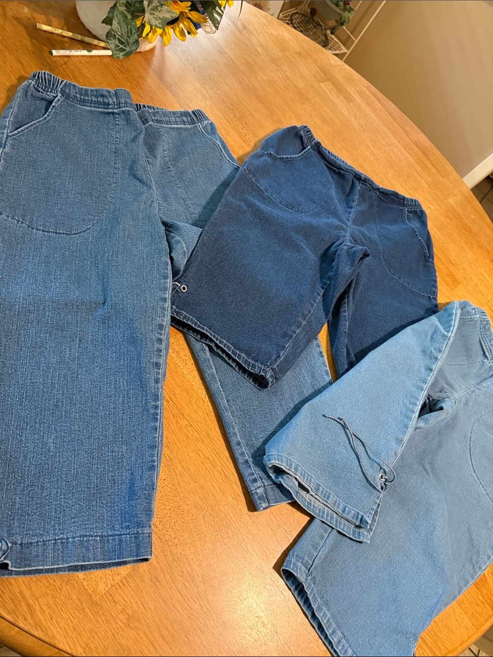 croft & barrow Blue Denim Capris and Shorts Trio